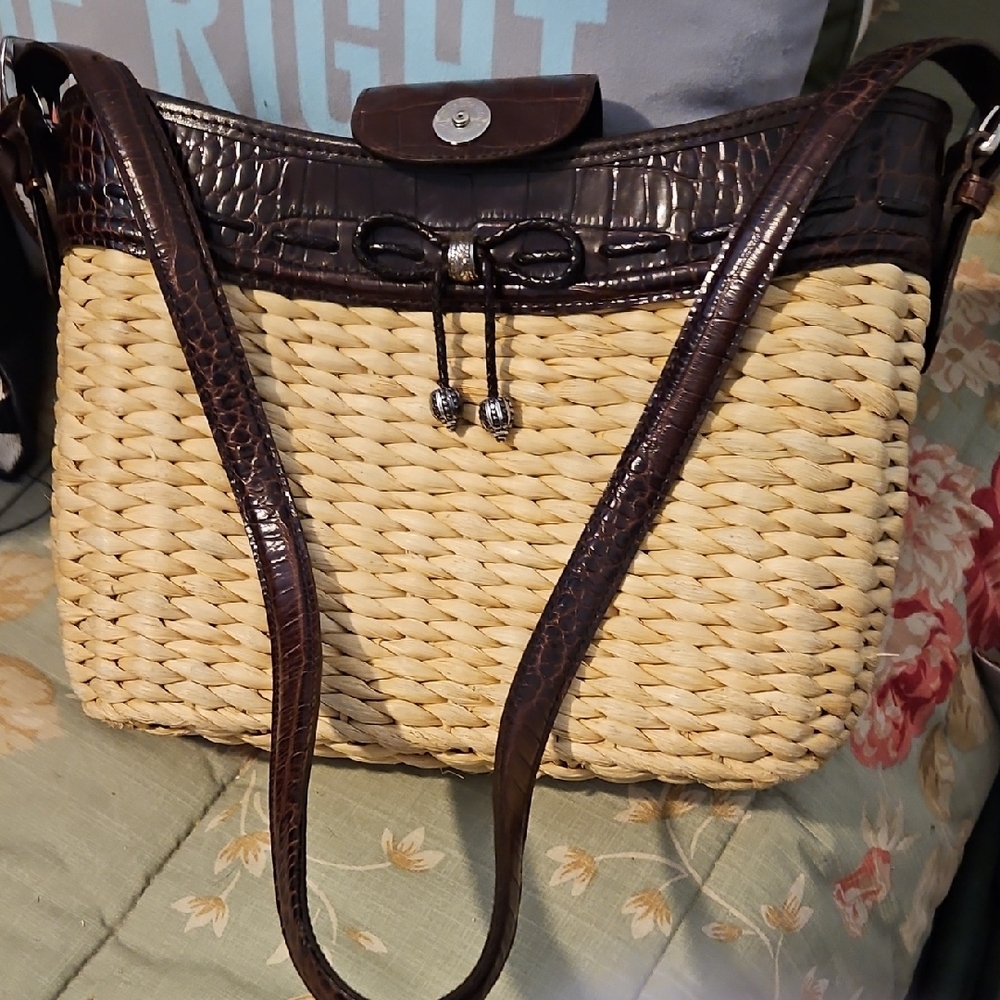 Brighton Tan and Brown Woven Shoulder Bag - Picture 4 of 9